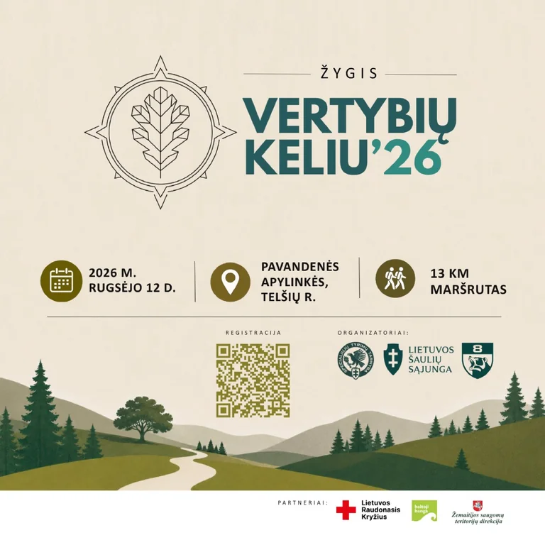 Telšių rajone – nemokamas žygis „Vertybių keliu“: registracija iki rugsėjo 4-osios