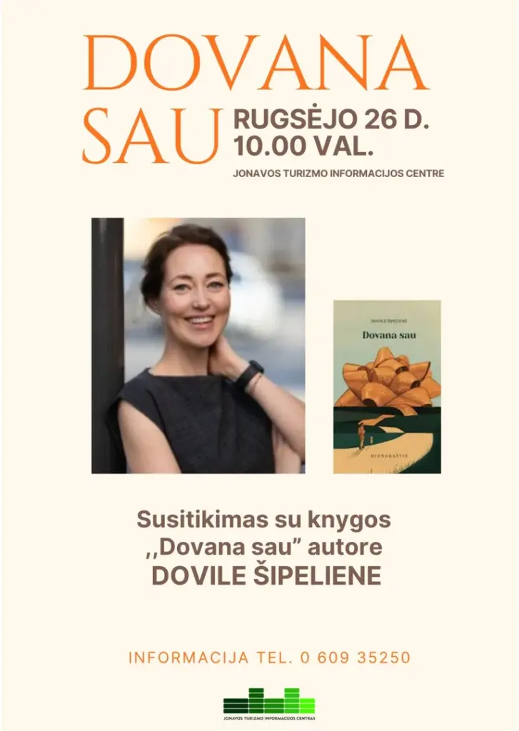 Jonavoje rugsėjo 26-ąją – susitikimas su Dovile Šipeliene: ką svarbu žinoti